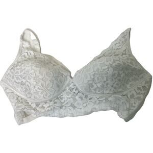 MAIDENFORM Women's Size 36C Bra White Floral Lace Underwire Lightly Padded